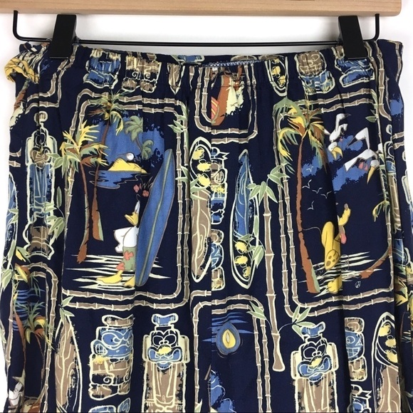 DISNEY Store Skirt Hawaiian Luau Mickey Mouse Goofy Donald Pluto Tropical Small - Picture 7 of 9